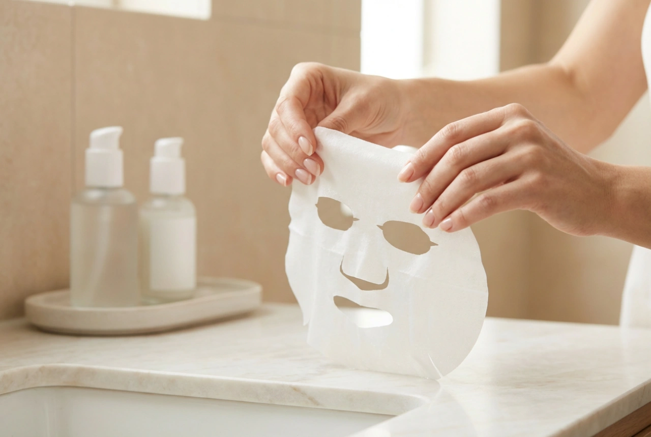 Maschera in tessuto per il viso: preparazione della pelle, applicazione e rimozione