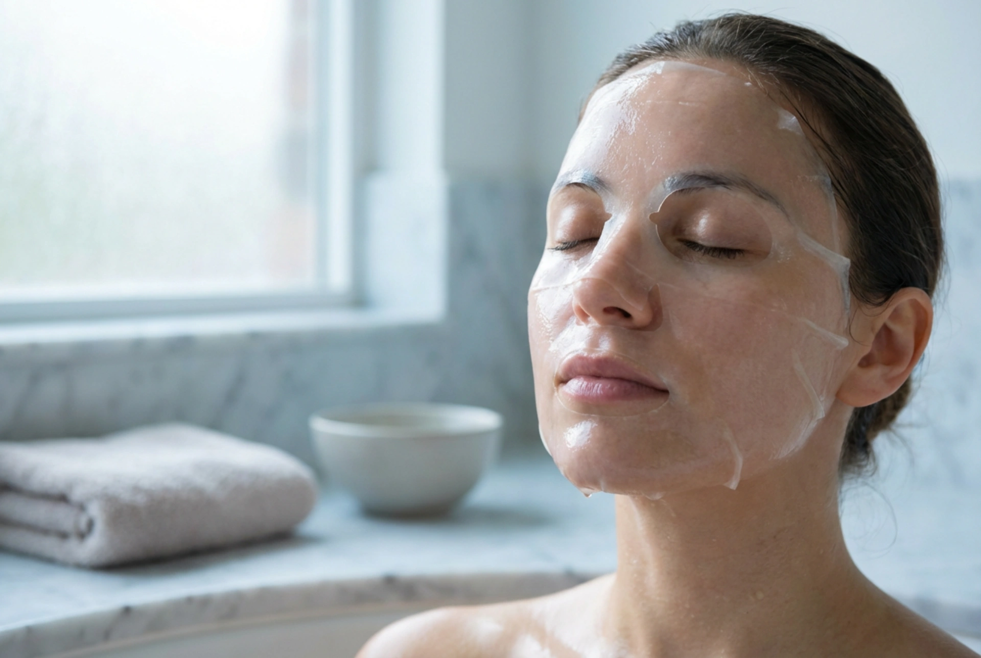 Maschera viso in idrogel: effetto rinfrescante, aderenza e tempo di posa