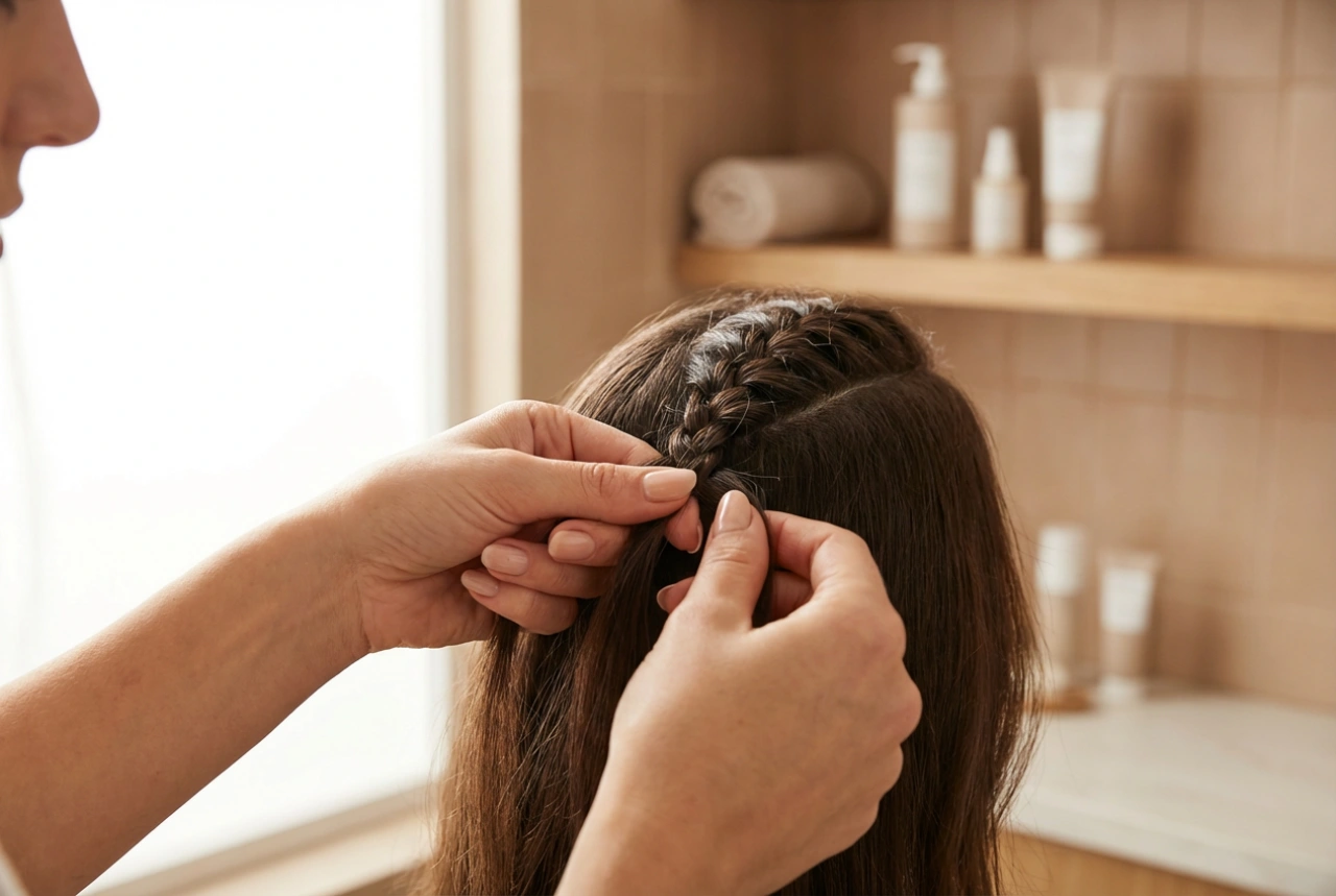 Piccole trecce, grande effetto: acconciatura con treccine passo dopo passo
