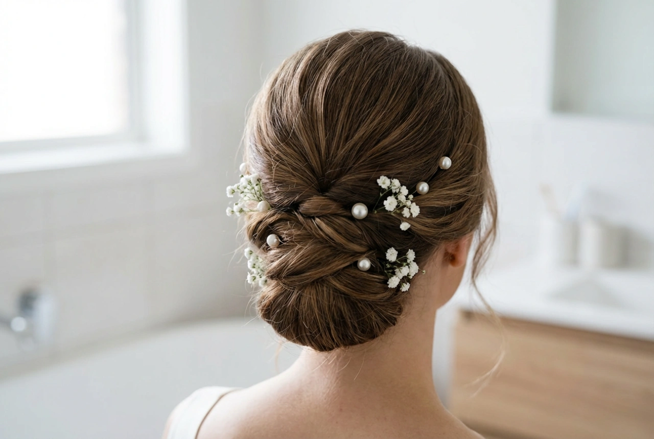 Acconciature da sposa raccolte: preparazione, fissaggio e durata passo dopo passo