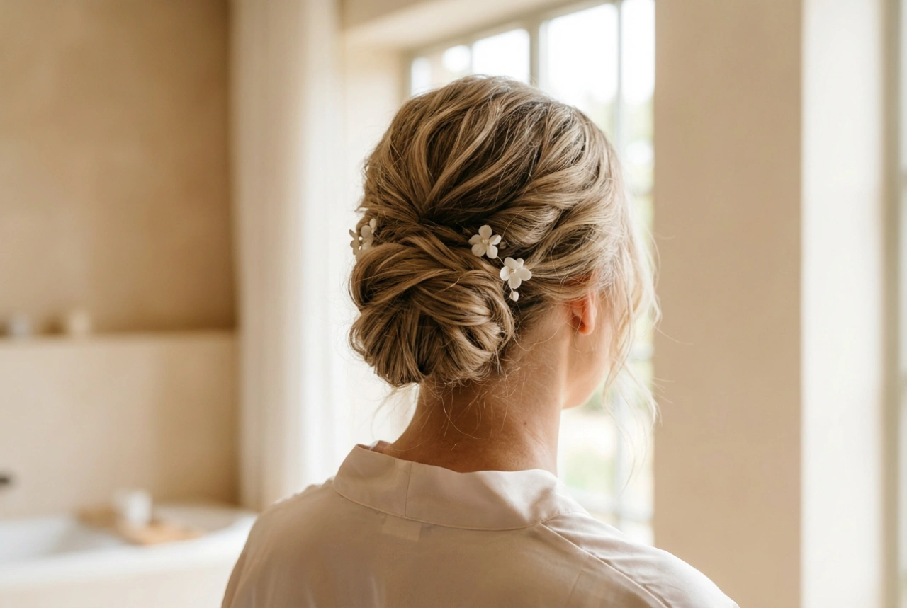 Acconciature raccolte morbide per un matrimonio: preparazione, fissaggio e rifinitura