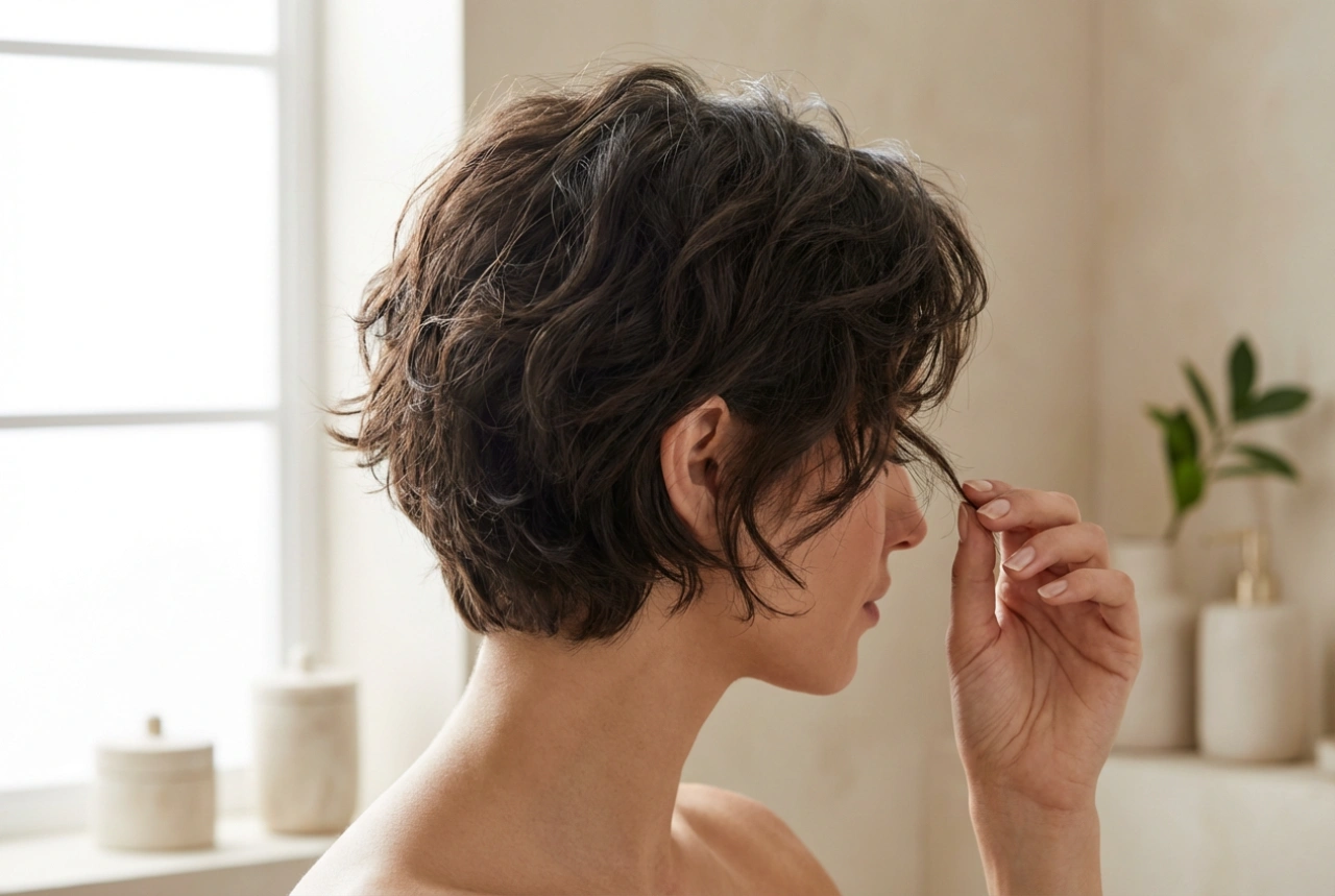 Taglio di capelli corto da donna: styling, texture e volume