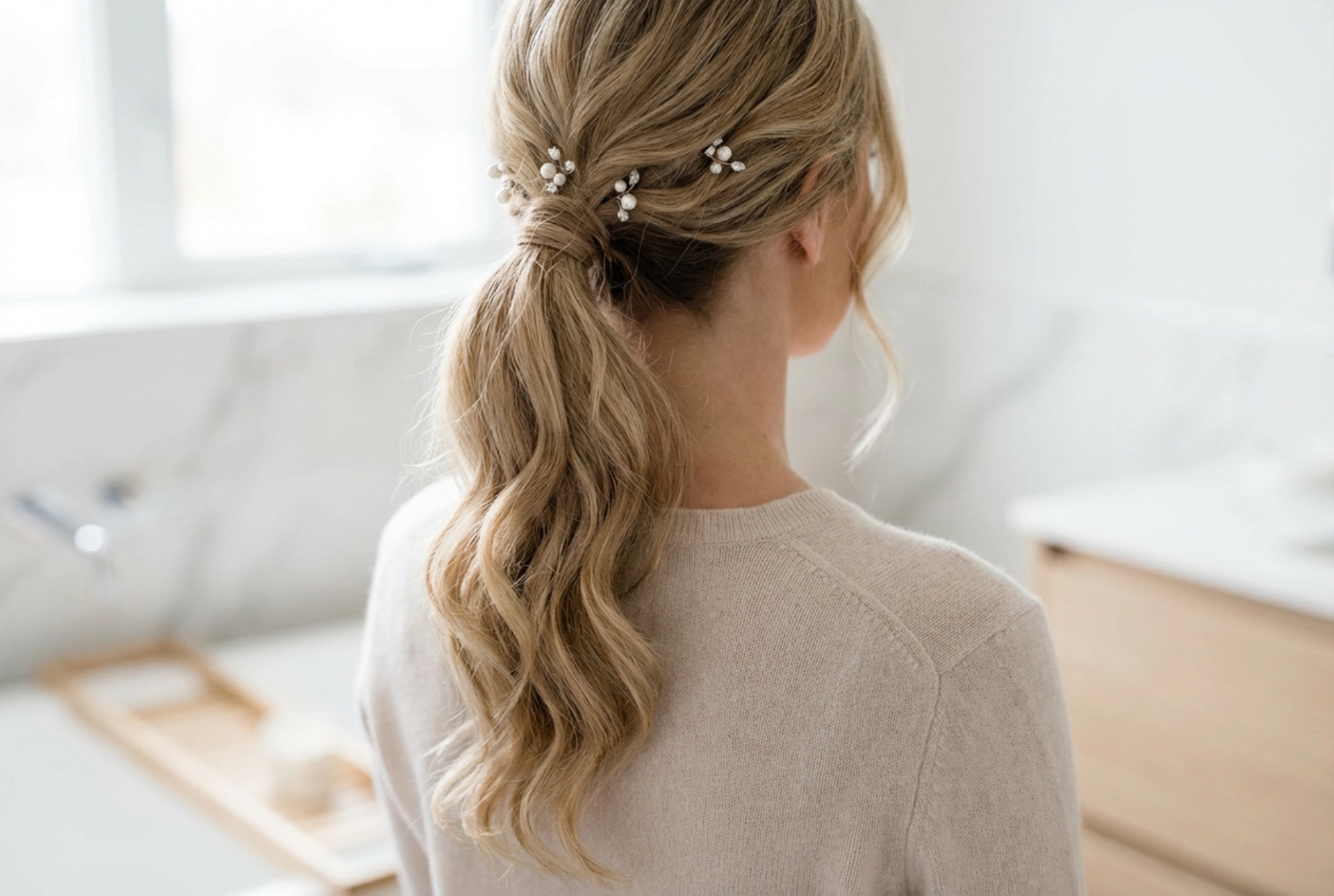 Coda di cavallo elegante per il matrimonio: acconciature con onde e accessori