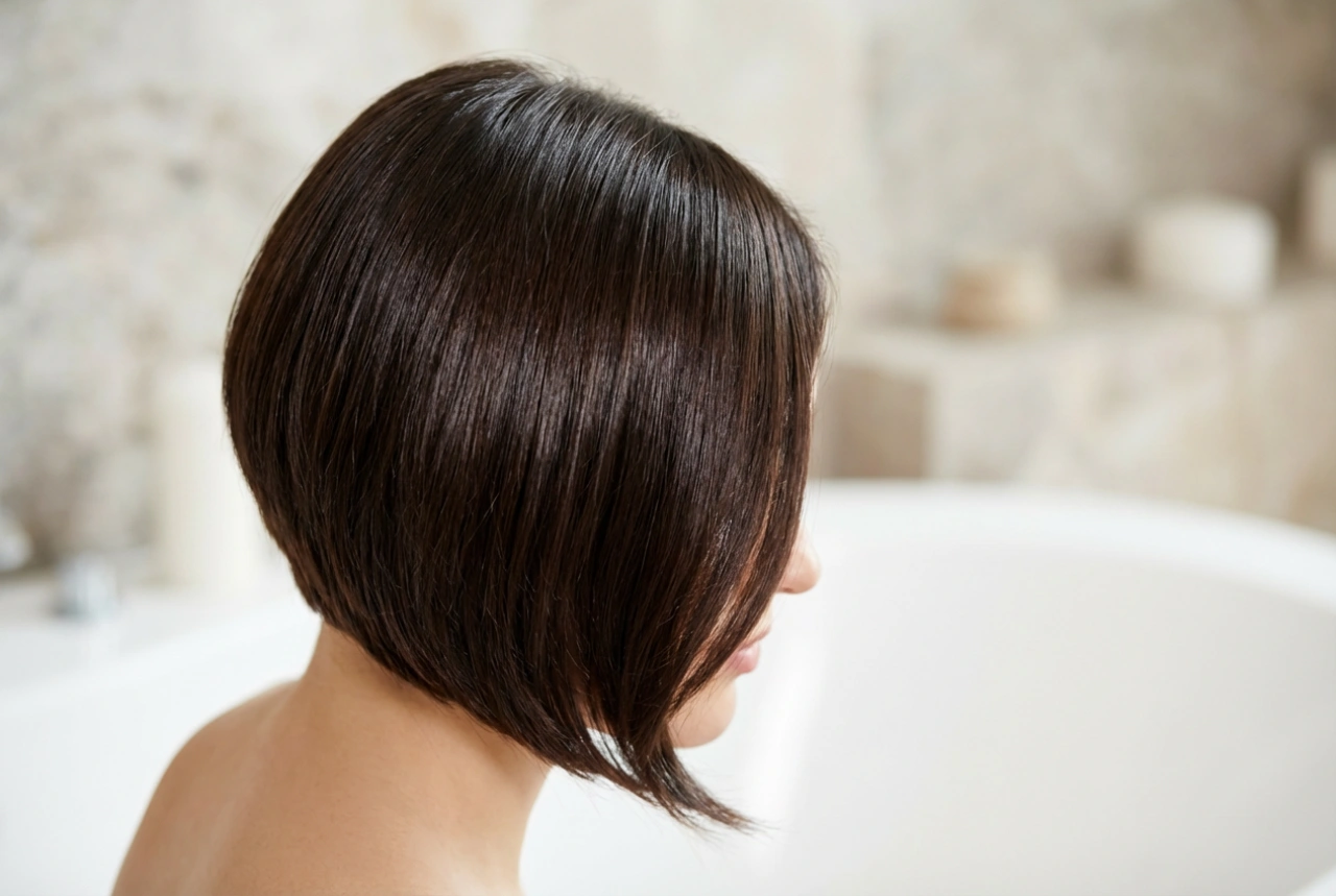 Asimmetria di stile: l'acconciatura laterale da donna extra lucida
