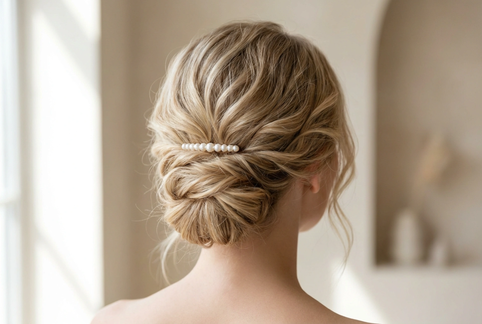 Acconciature eleganti per il matrimonio civile: raccolti bassi, onde e accessori