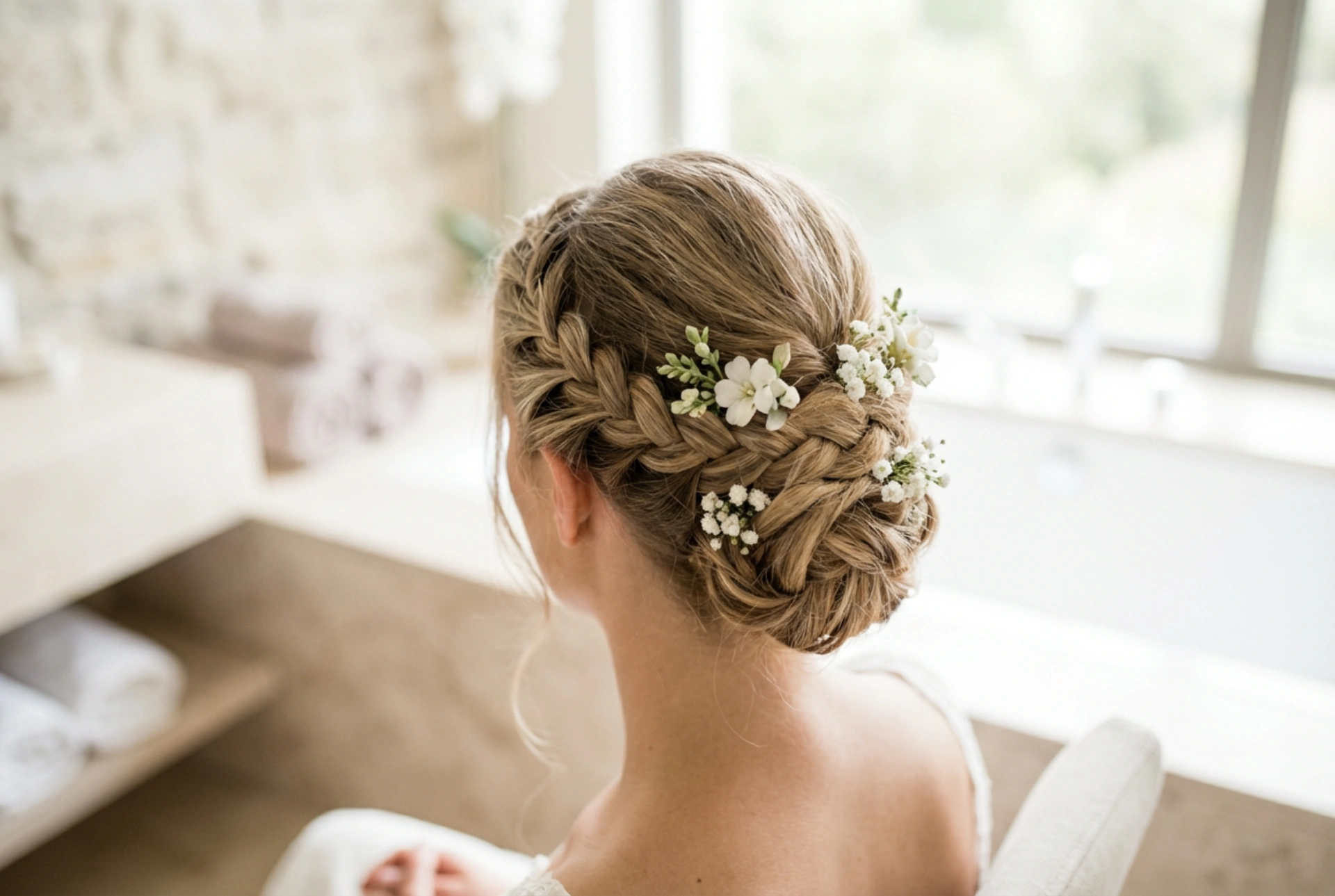 Acconciatura da sposa con ghirlanda di fiori: come fissare gli intrecci e applicare i fiori