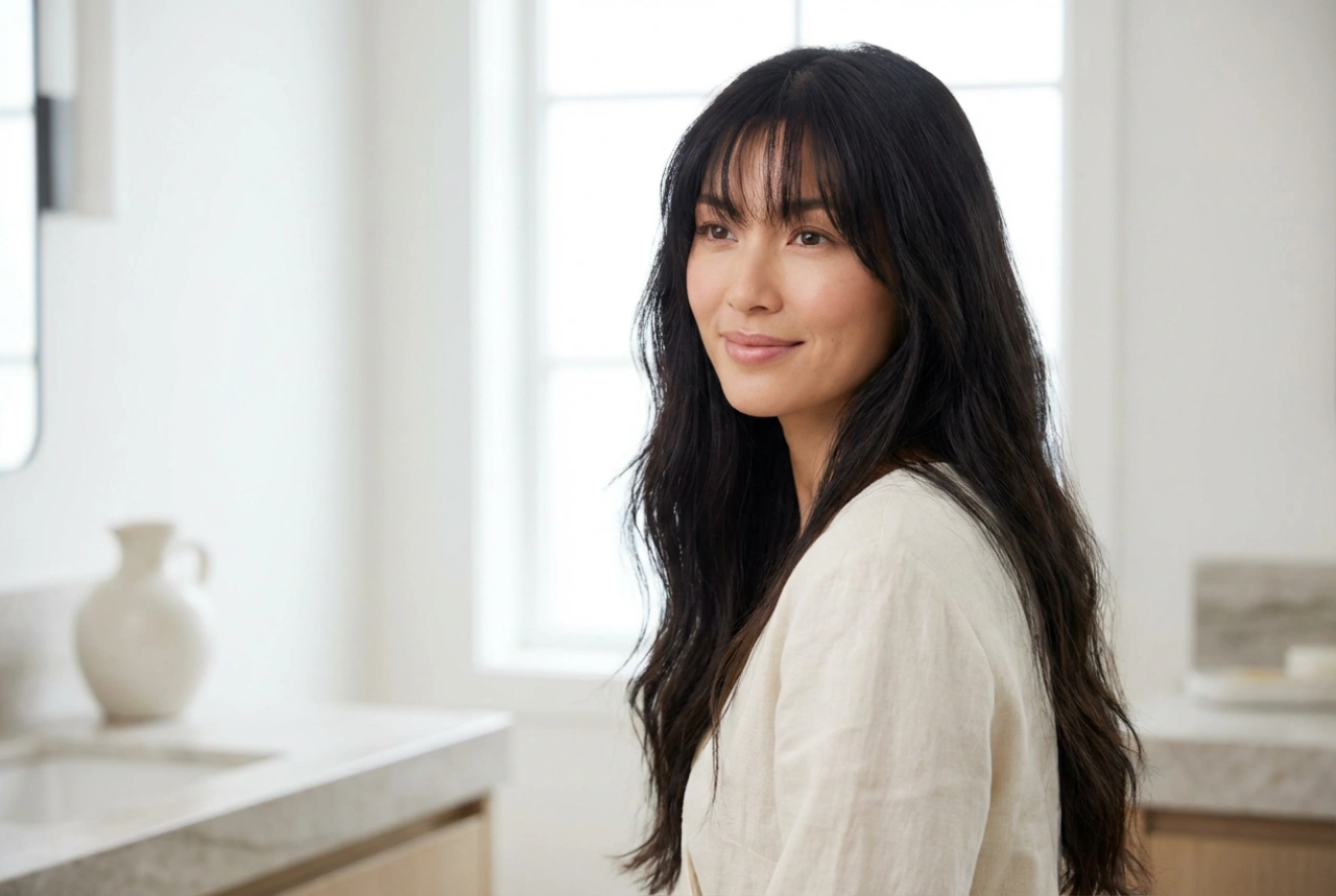 Passo dopo passo: acconciatura con frangia per capelli lunghi e la sua durata