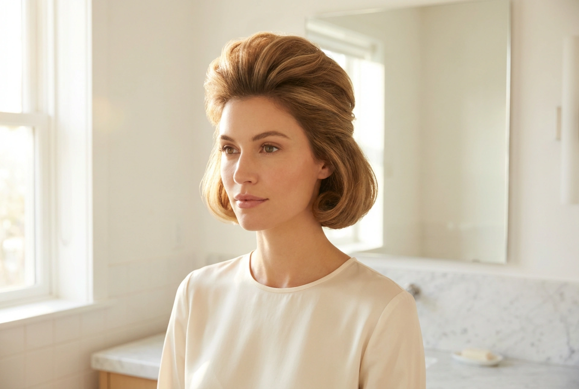 Stile retrò per tutti i giorni: acconciatura anni '60 con radici voluminose