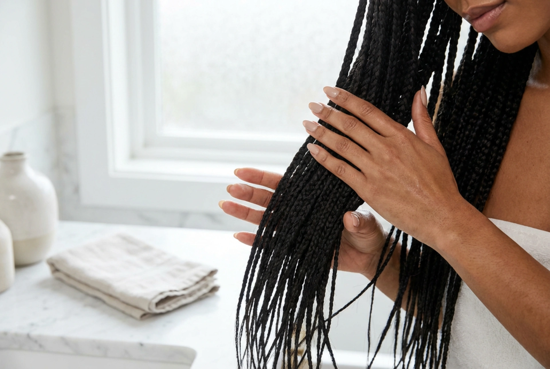 Allungamento d'effetto: acconciature con treccine sintetiche e cura dei capelli