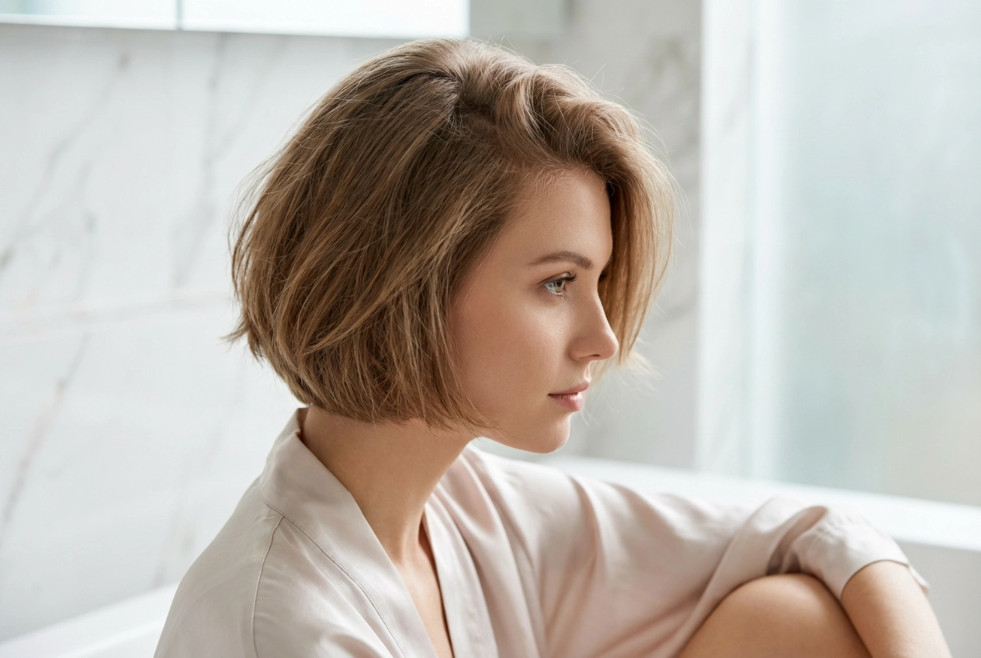 Bob corto e capelli fini: volume alle radici e texture leggera