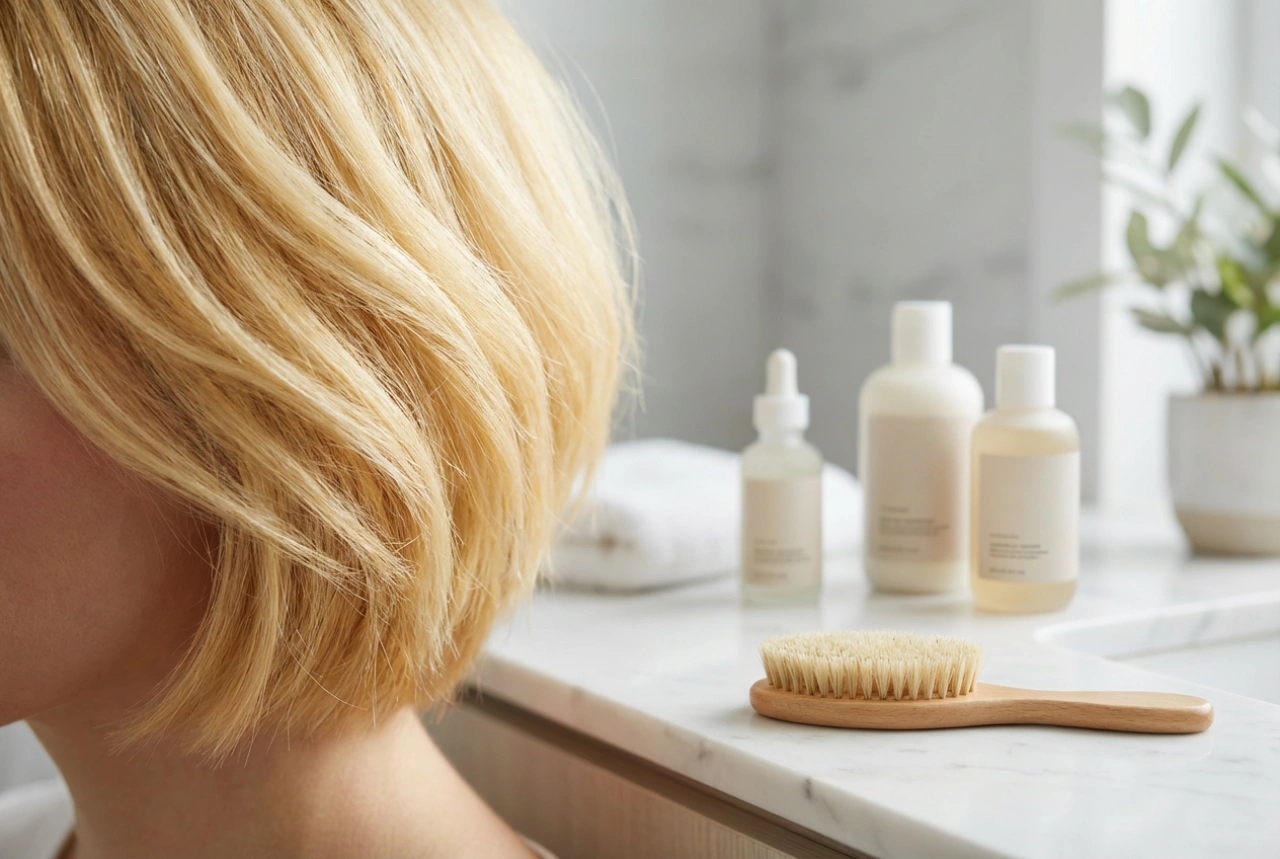 Capelli biondi corti da donna: cura del colore e styling rapido