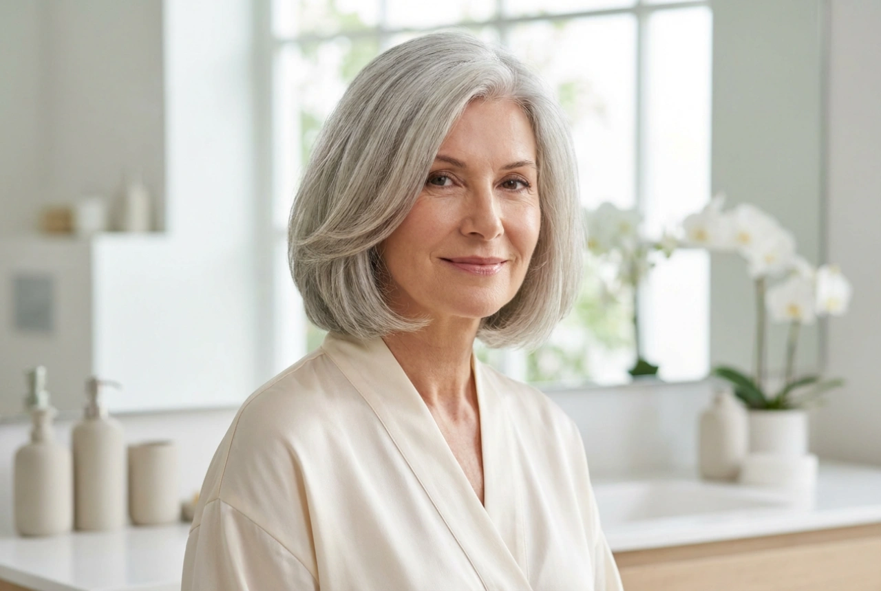 Acconciature per capelli grigi da donna: tagli, volume e styling luminoso