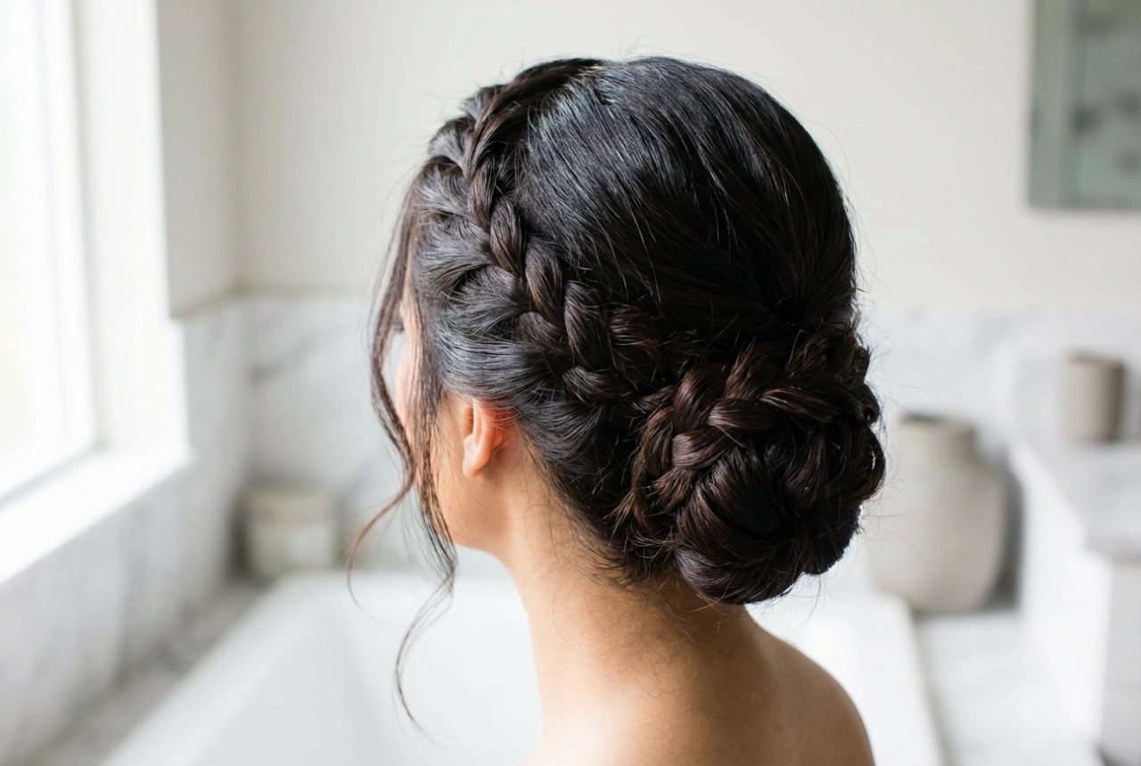 Acconciature raccolte con treccia: tre varianti facili e come fissarle