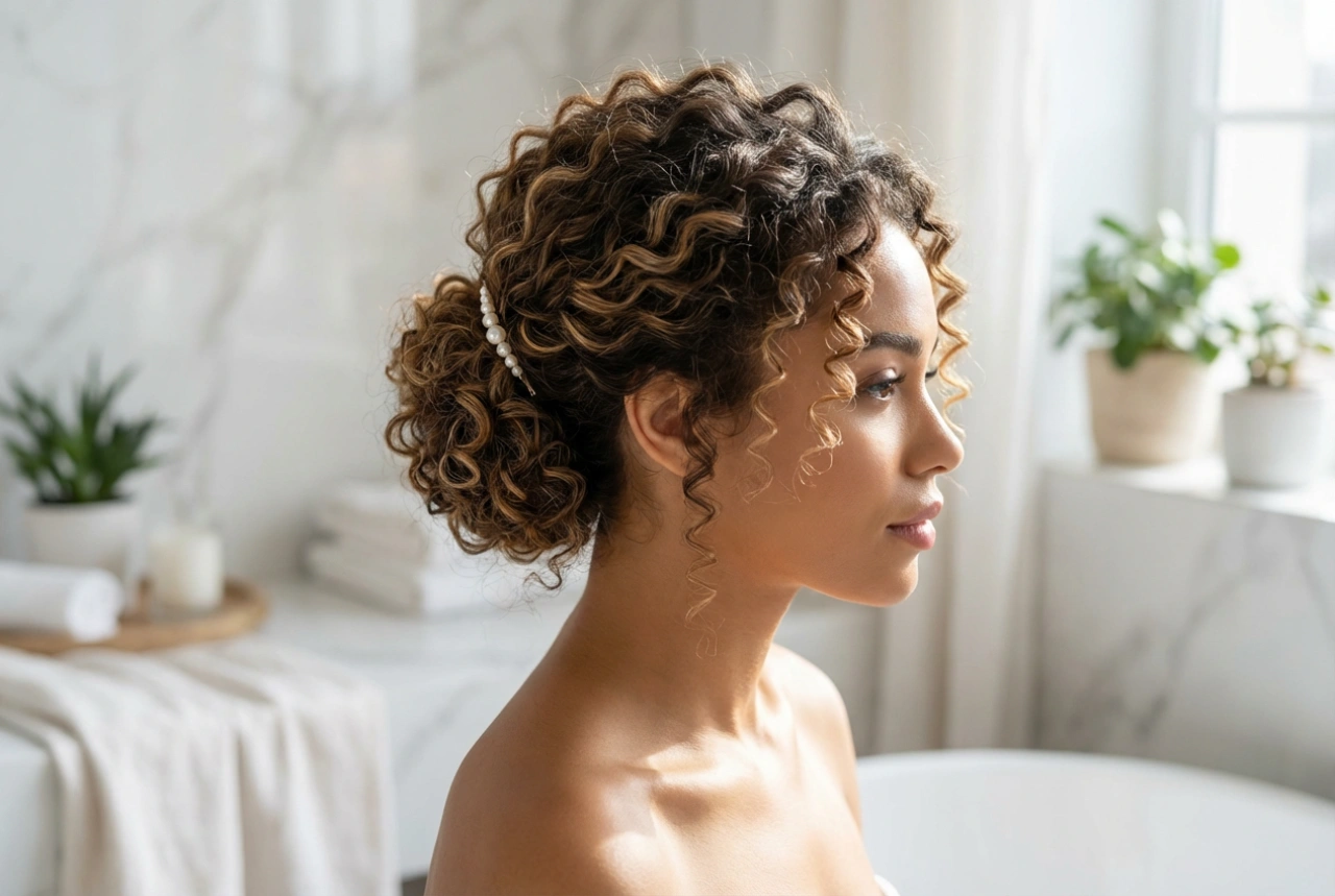 Acconciature raccolte per capelli ricci: controllo del riccio, volume e accessori