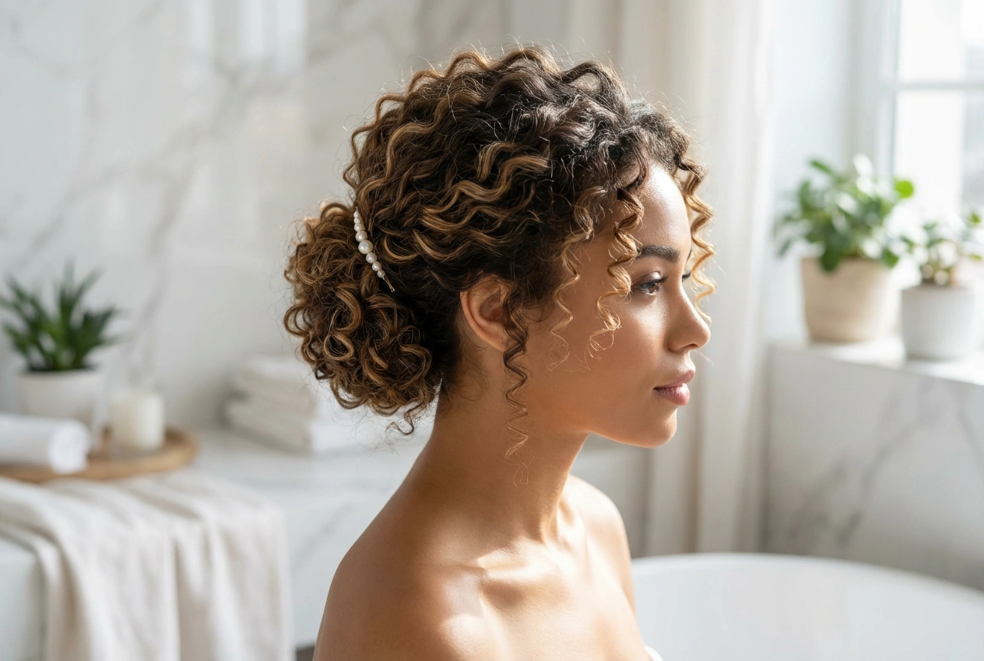 Acconciature raccolte per capelli ricci: controllo del riccio, volume e accessori