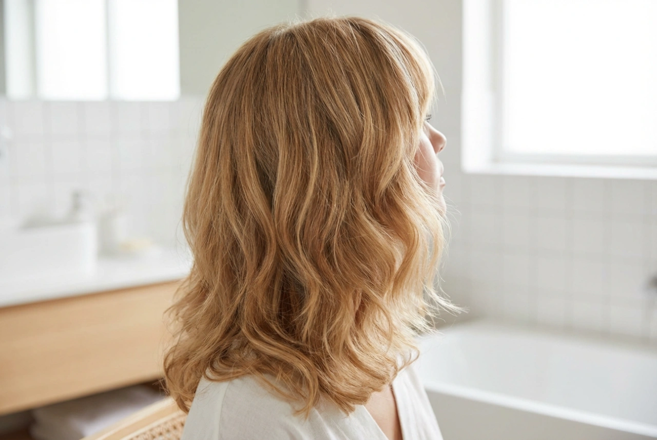 Capelli medi scalati con frangia: asciugatura, volume e onde leggere