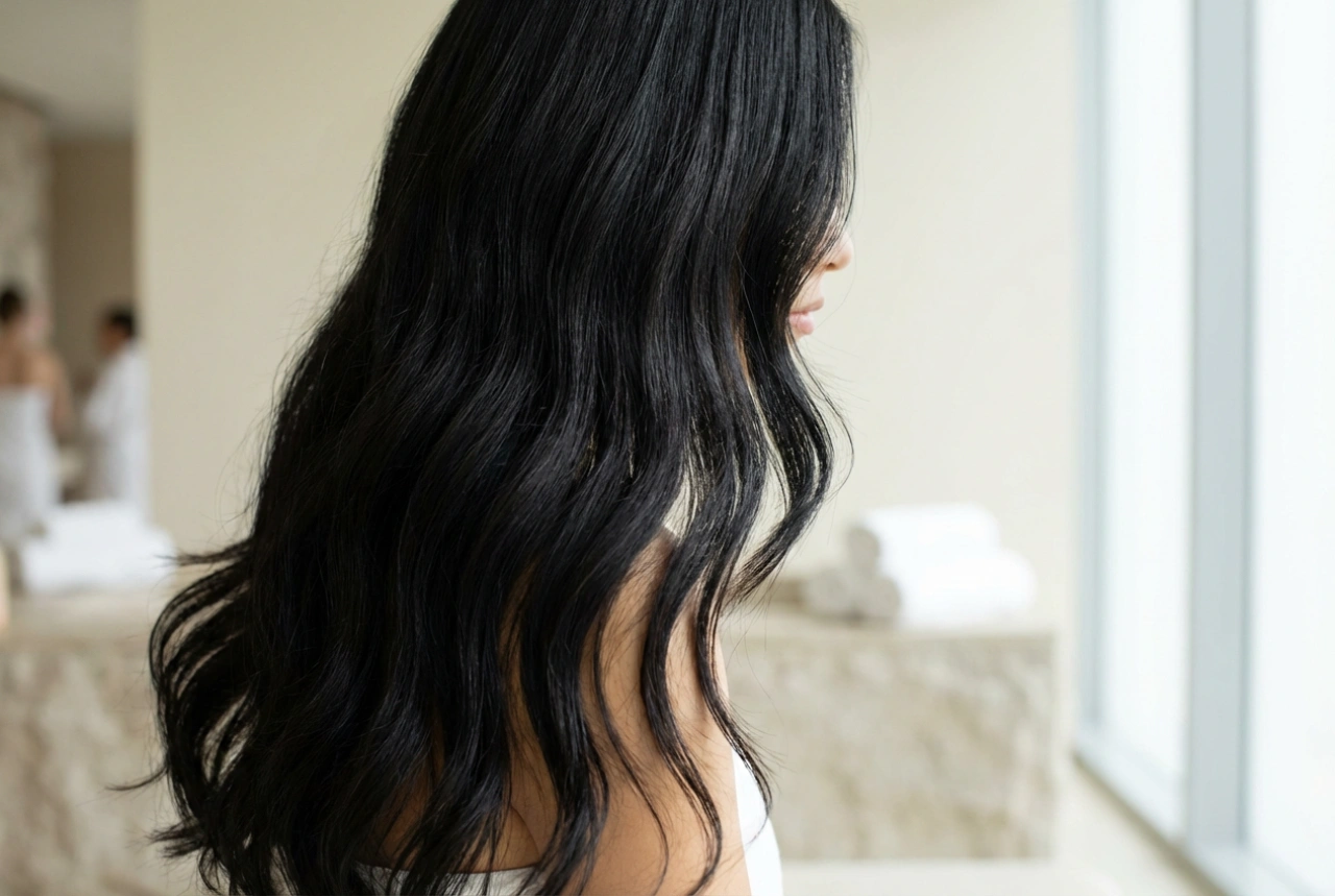 Styling e leggerezza: capelli lunghi e neri senza l'effetto casco