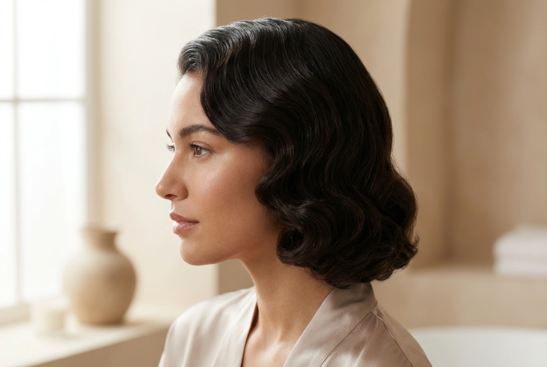 Retro glamour degli anni '20: acconciatura con onde per capelli lunghi