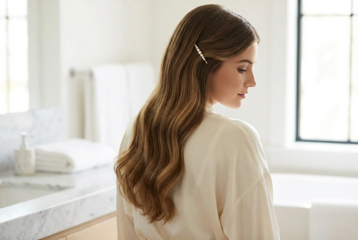 Eleganza Sottile: Acconciatura per la Comunione per Capelli Lunghi Senza Cotonatura