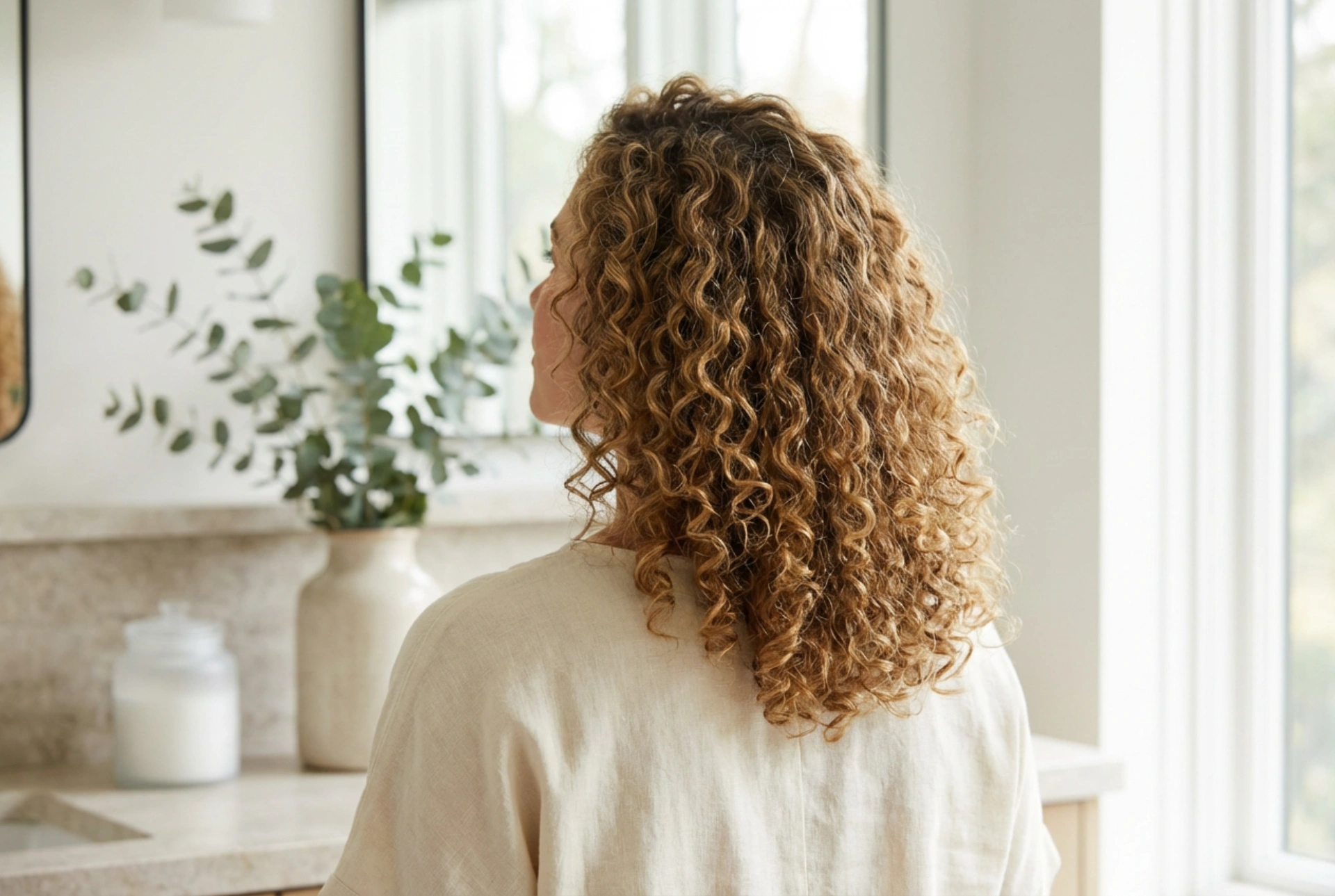 Capelli ricci di media lunghezza: un'acconciatura definita senza effetto crespo