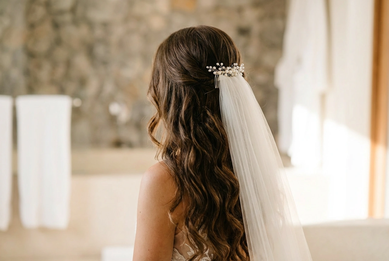 Acconciature sposa per capelli lunghi: onde, semiraccolti e chignon