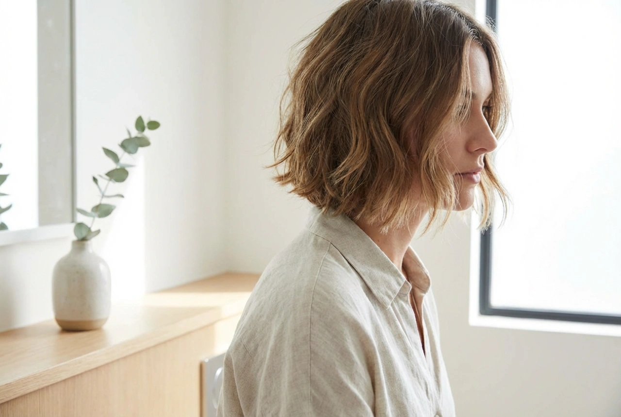 Tagli scalati all'altezza delle orecchie: styling per strati corti passo dopo passo