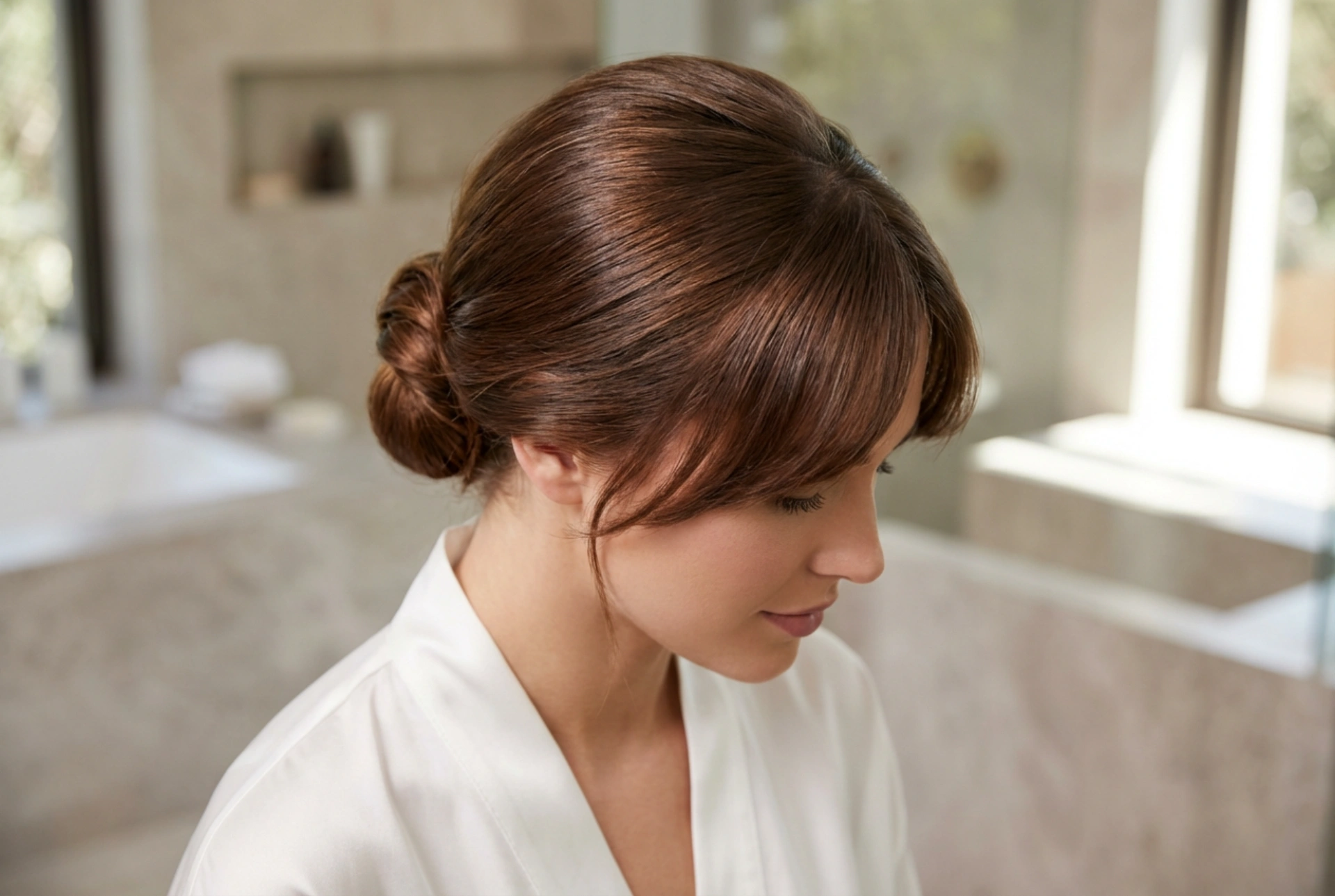 Chignon con frangia: acconciature eleganti passo dopo passo