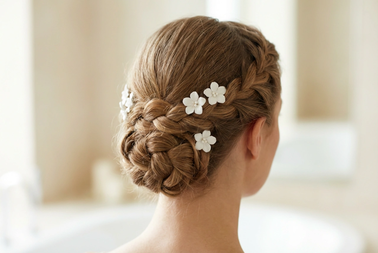 Acconciatura con treccia per un matrimonio: idee per capelli di media lunghezza passo dopo passo
