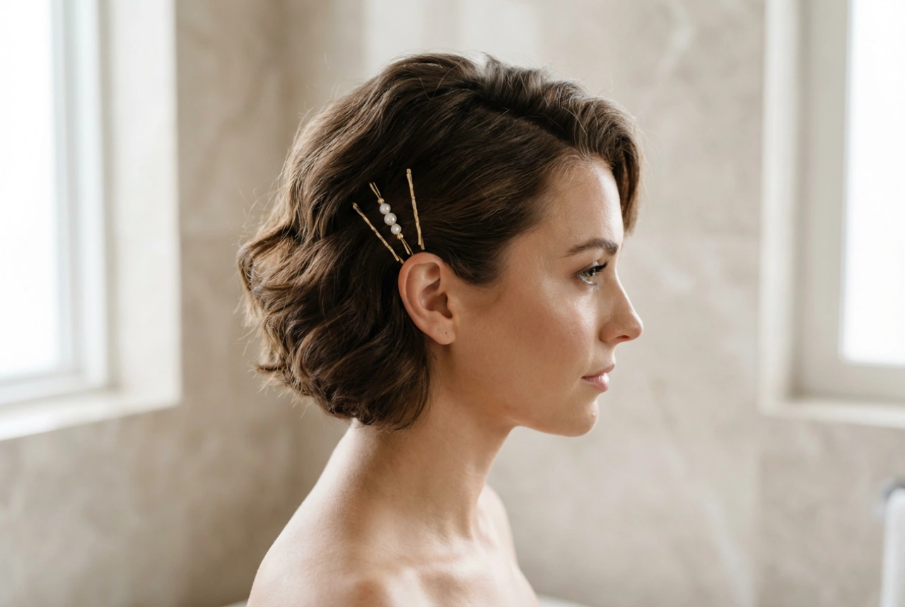 Acconciature da sposa per capelli corti: volume e texture