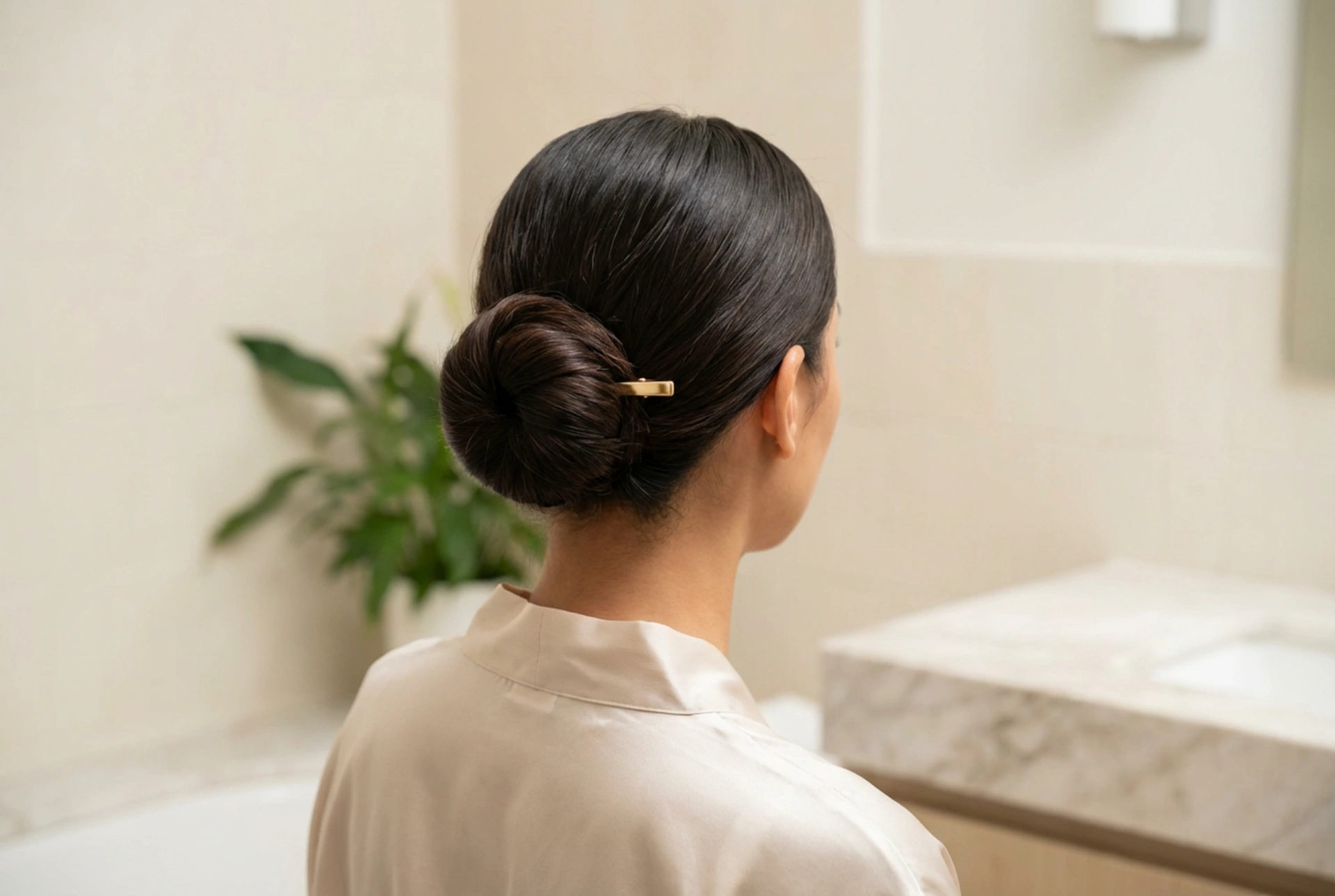 Chignon liscio da sposa: preparazione dei capelli, lisciatura perfetta e fissaggio forte