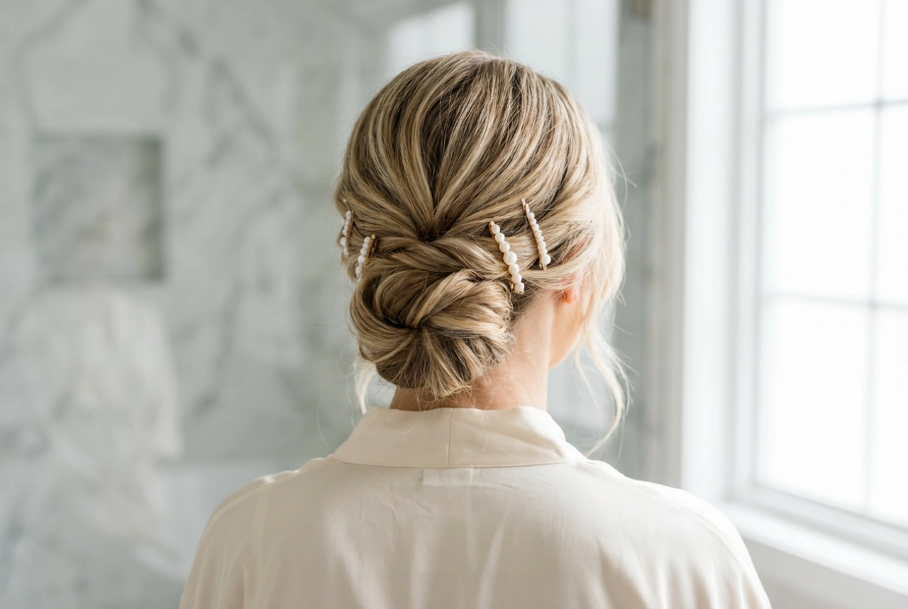 Chignon da sposa: piano di preparazione, styling e fissaggio senza appesantire