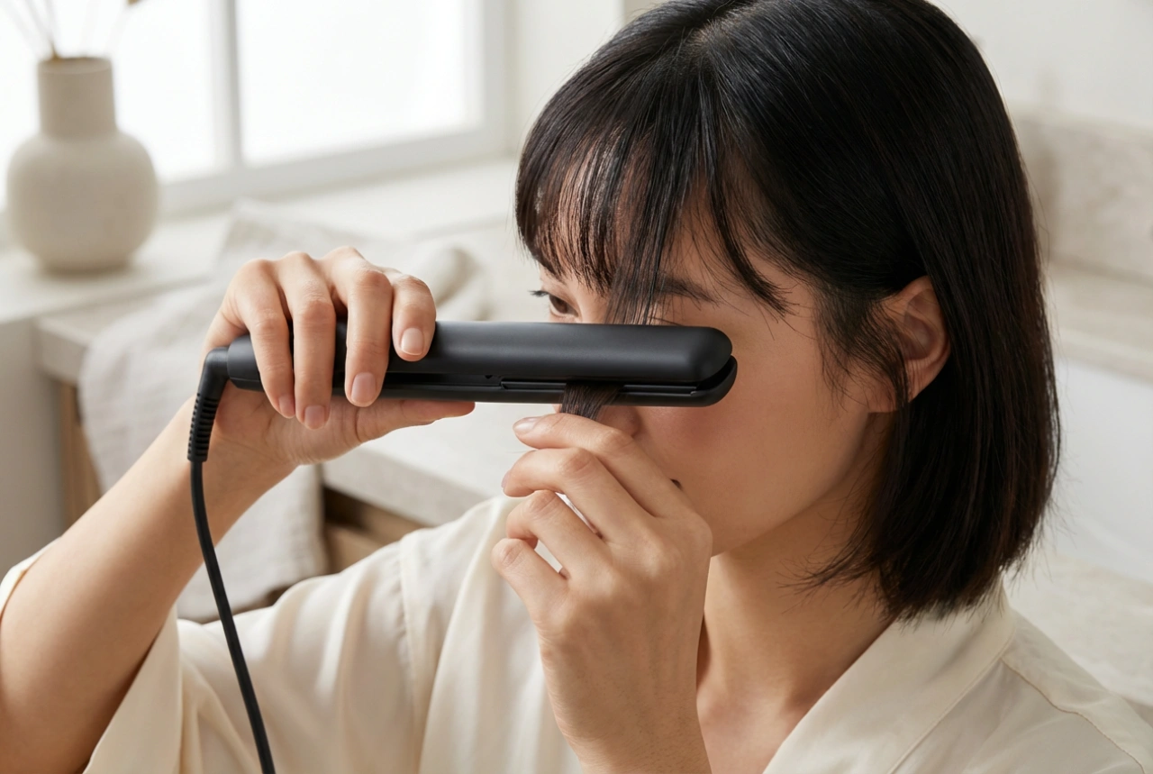 Mini piastra per capelli corti: precisione su frangia e baby hair