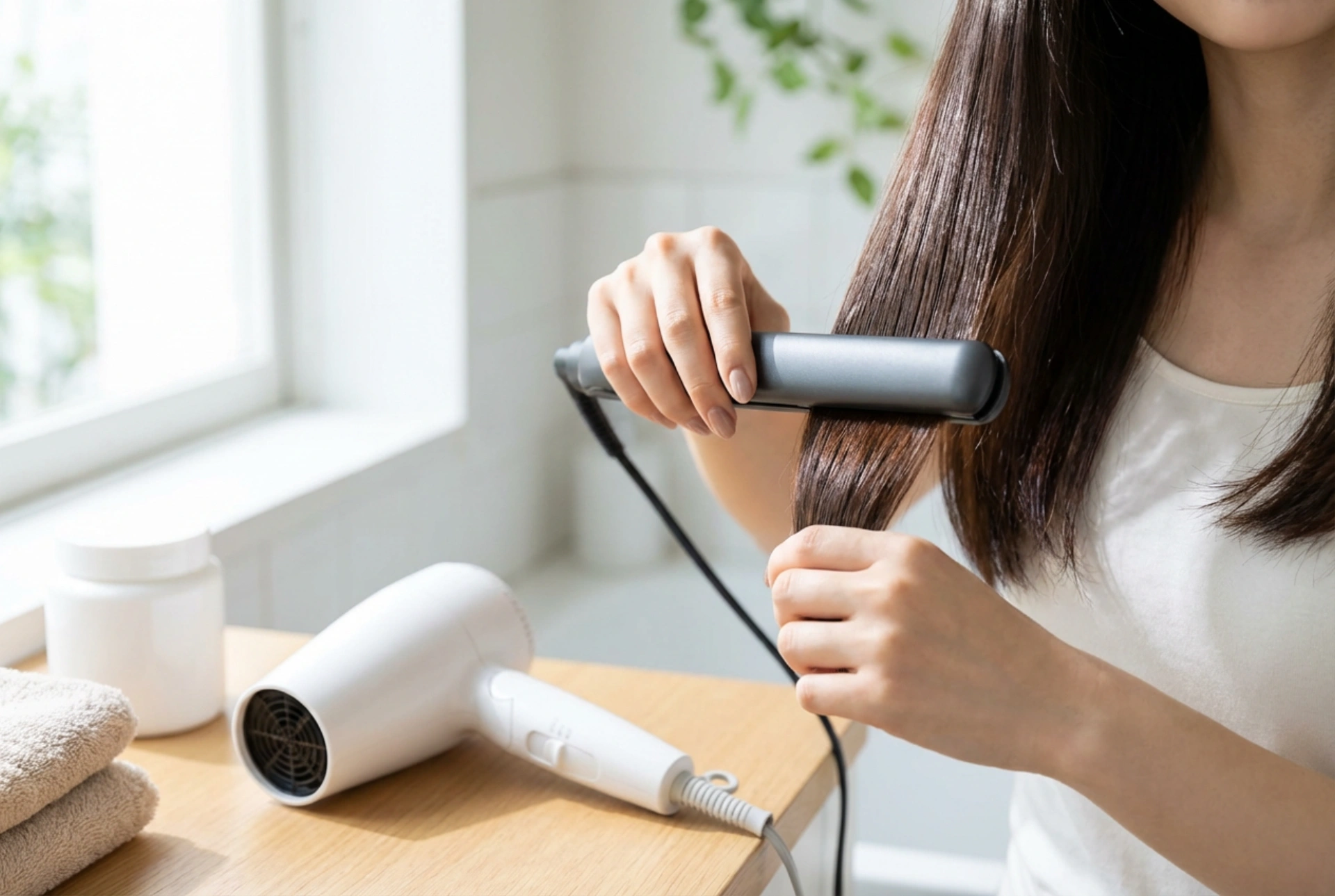 Asciugacapelli e piastra in combinazione: la routine di styling per capelli sani e lucenti