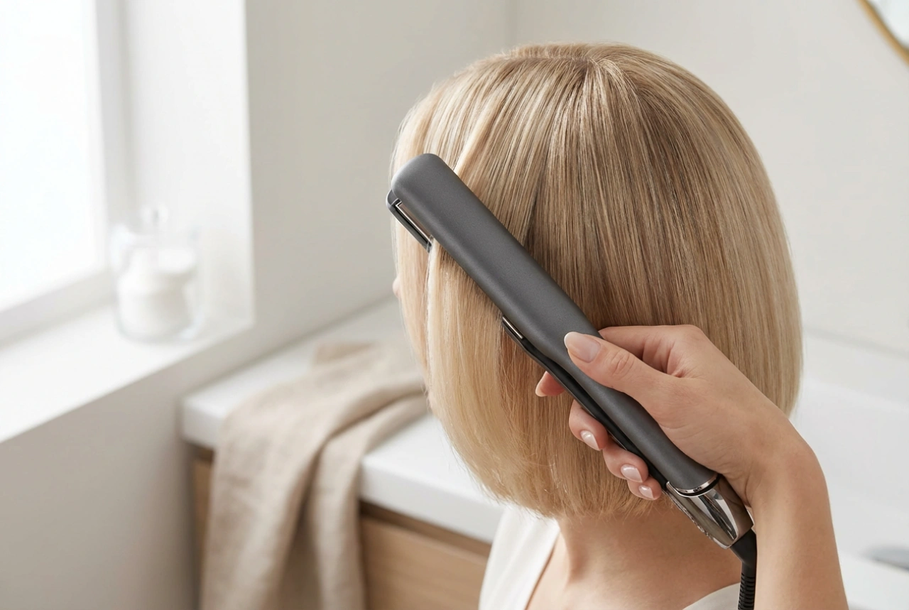 Piccola piastra per capelli corti: stiratura precisa alla radice