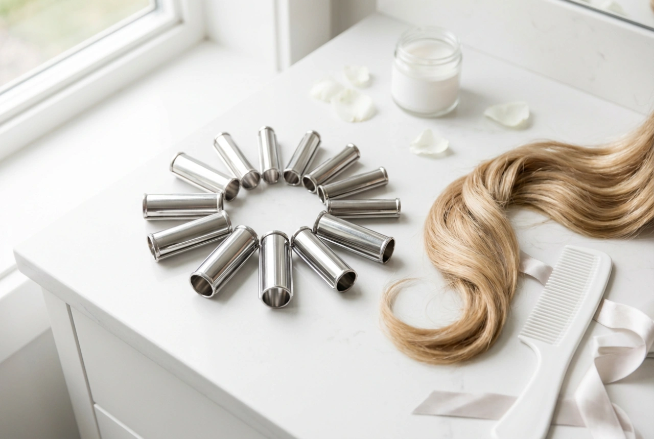 Bigodini metallici per capelli: asciugatura con aria e protezione delle punte
