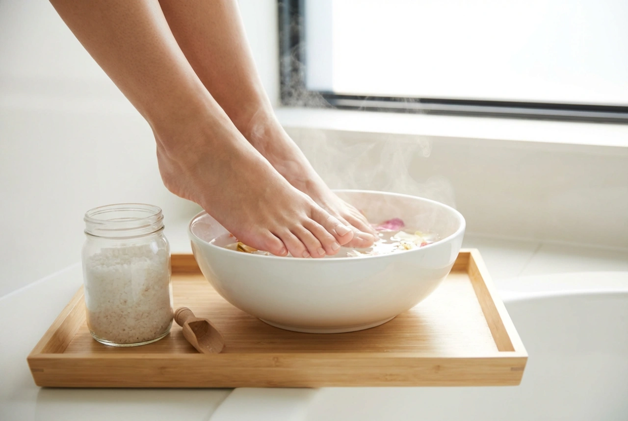 Sali da bagno per piedi: come preparare un pediluvio emolliente a casa