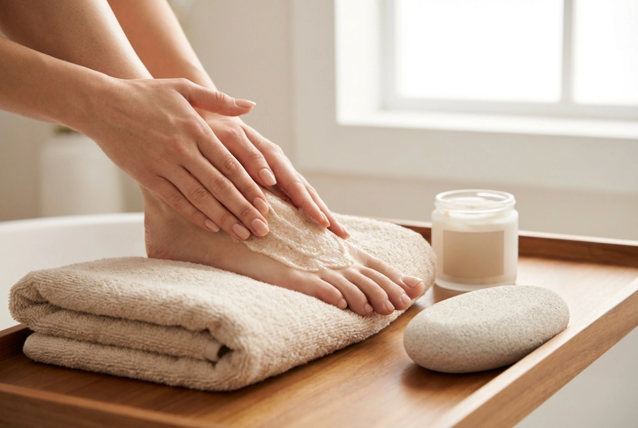 Peeling per i piedi a casa: tipi, frequenza e tecnica di massaggio