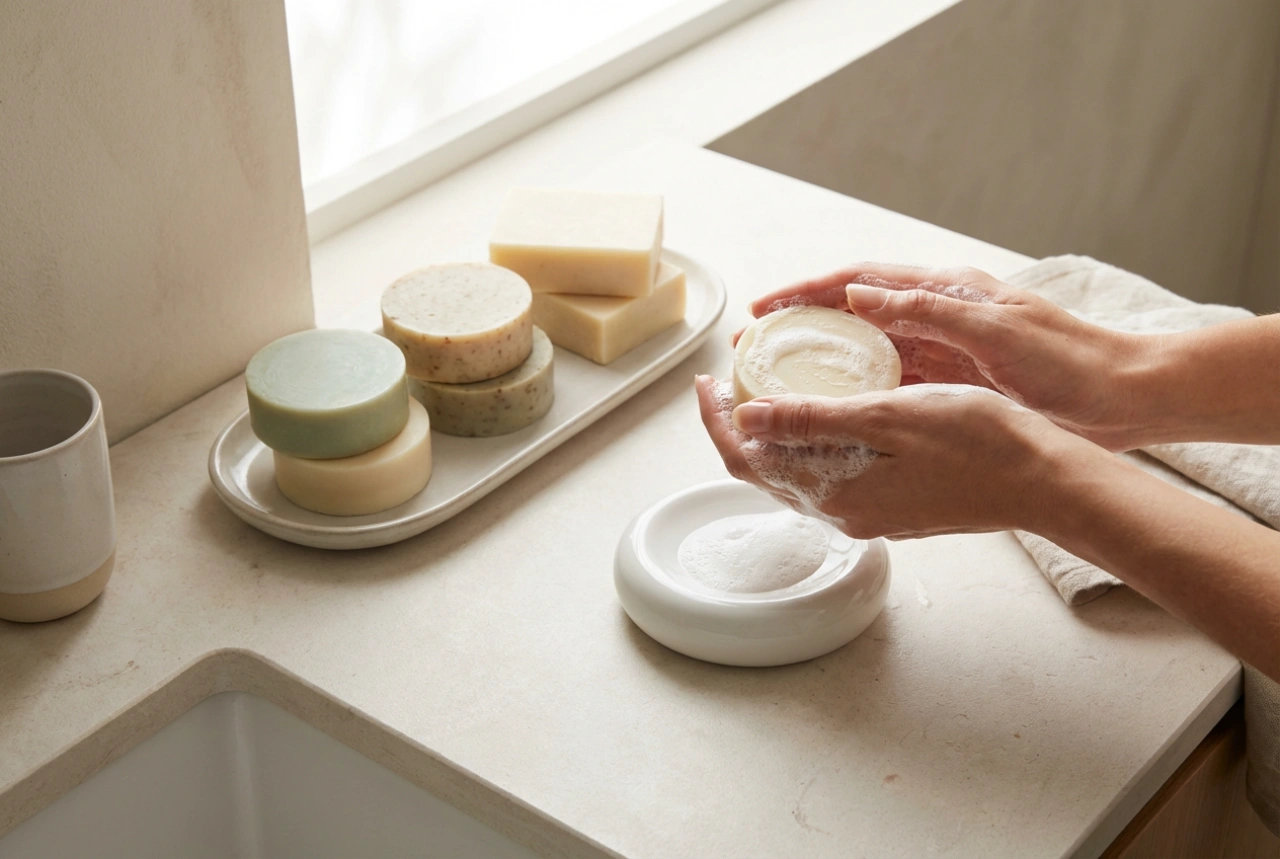 Sapone in panetto: scelta, schiumatura e conservazione senza sprechi