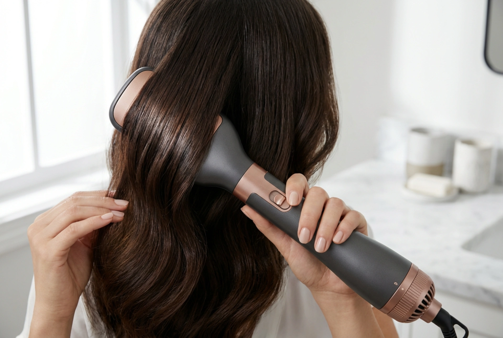 Spazzola asciugacapelli: styling durante l'asciugatura e controllo della tensione delle ciocche