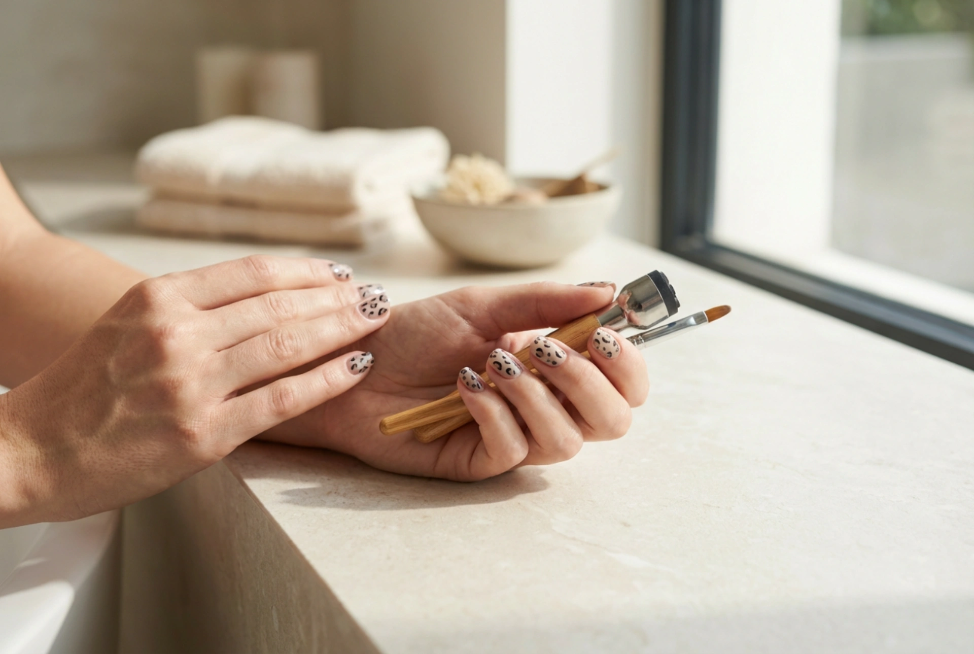 Nail art leopardata semipermanente: tutorial veloce passo dopo passo con pennello e timbro