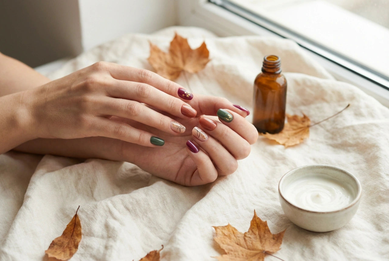 Smalto semipermanente autunnale: colori di tendenza, decorazioni e segreti per un'applicazione duratura