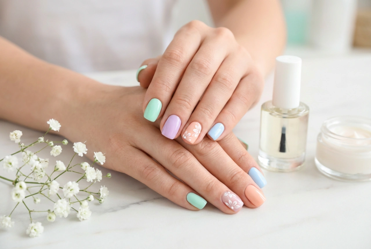Manicure semipermanente estivo: protezione del colore, cura e semplici decorazioni