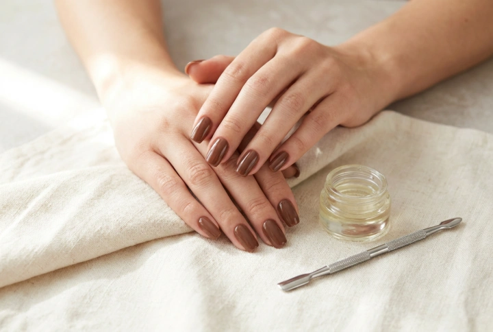 Unghie semipermanenti marroni: come scegliere la tonalità e ottenere una copertura uniforme