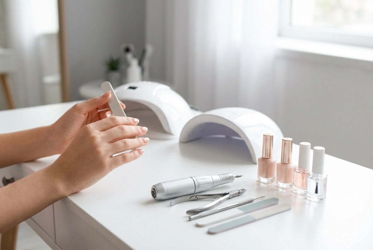 Fresa e lampada per unghie: postazione domestica ed ergonomia del lavoro