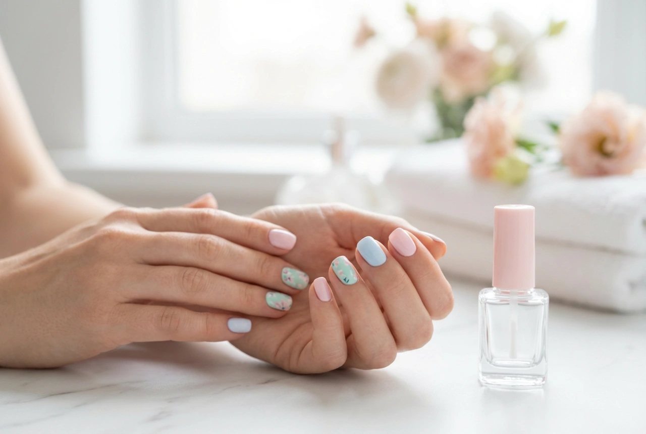 Unghie Corte per la Primavera: Motivi Semplici e Tecniche Passo a Passo