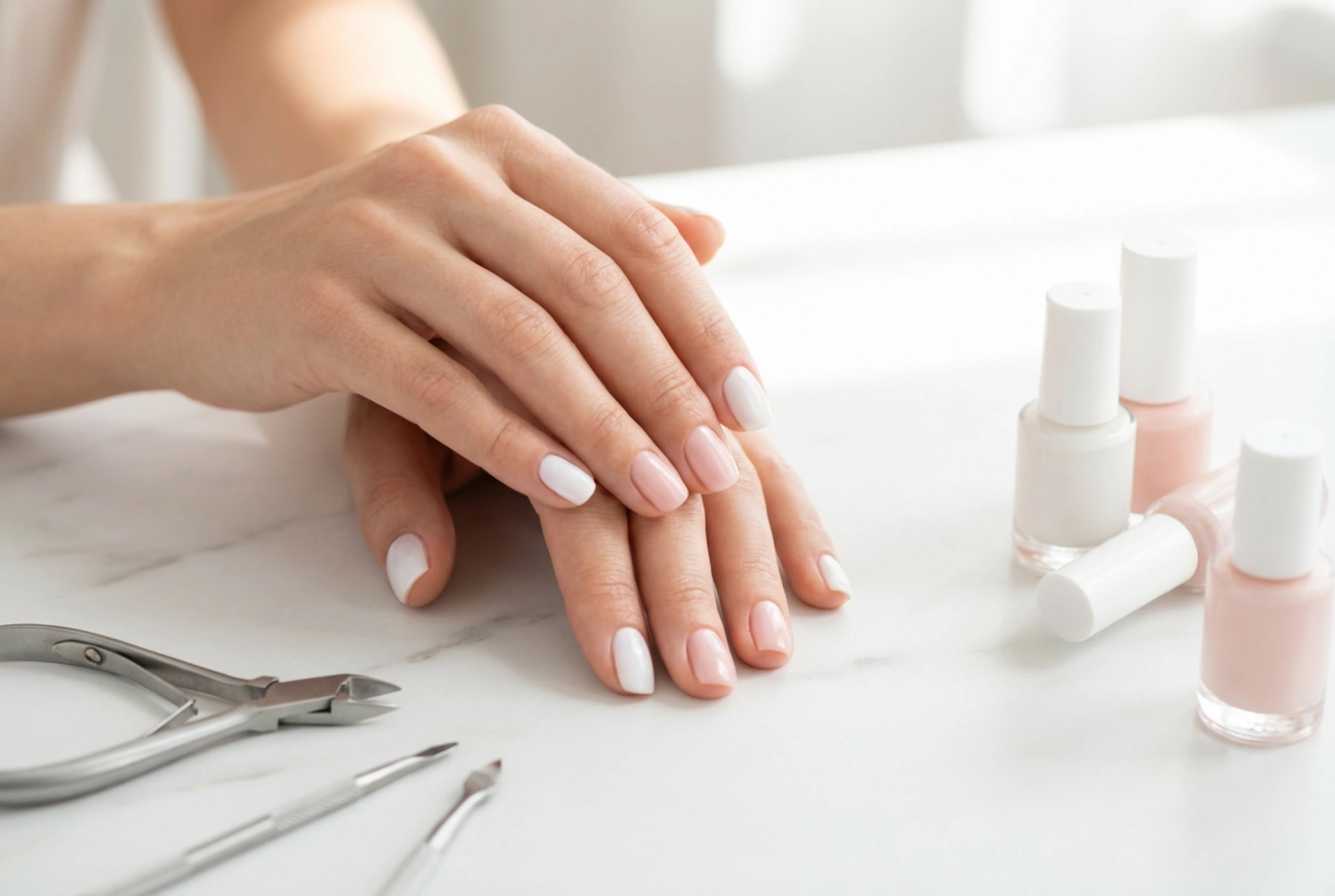 Unghie bianco-rosa: una manicure delicata in pochi semplici passi