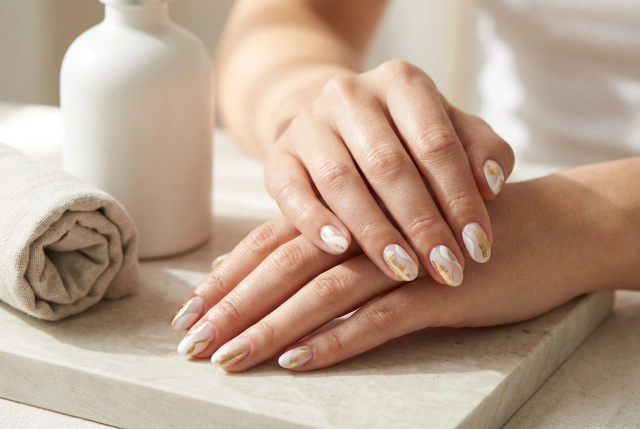 Unghie bianche e oro: decorazioni eleganti e tecniche collaudate