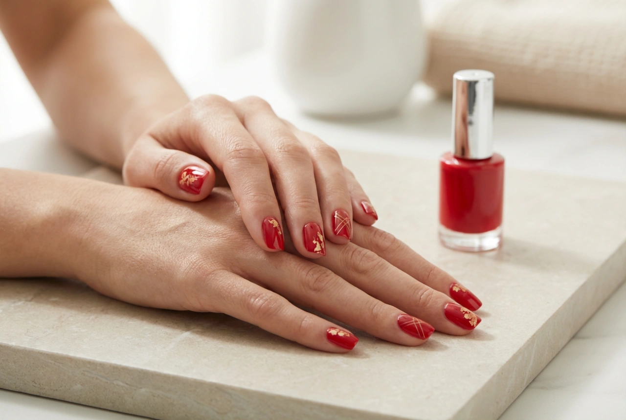 Unghie rosse con decorazioni: 5 motivi facili passo dopo passo