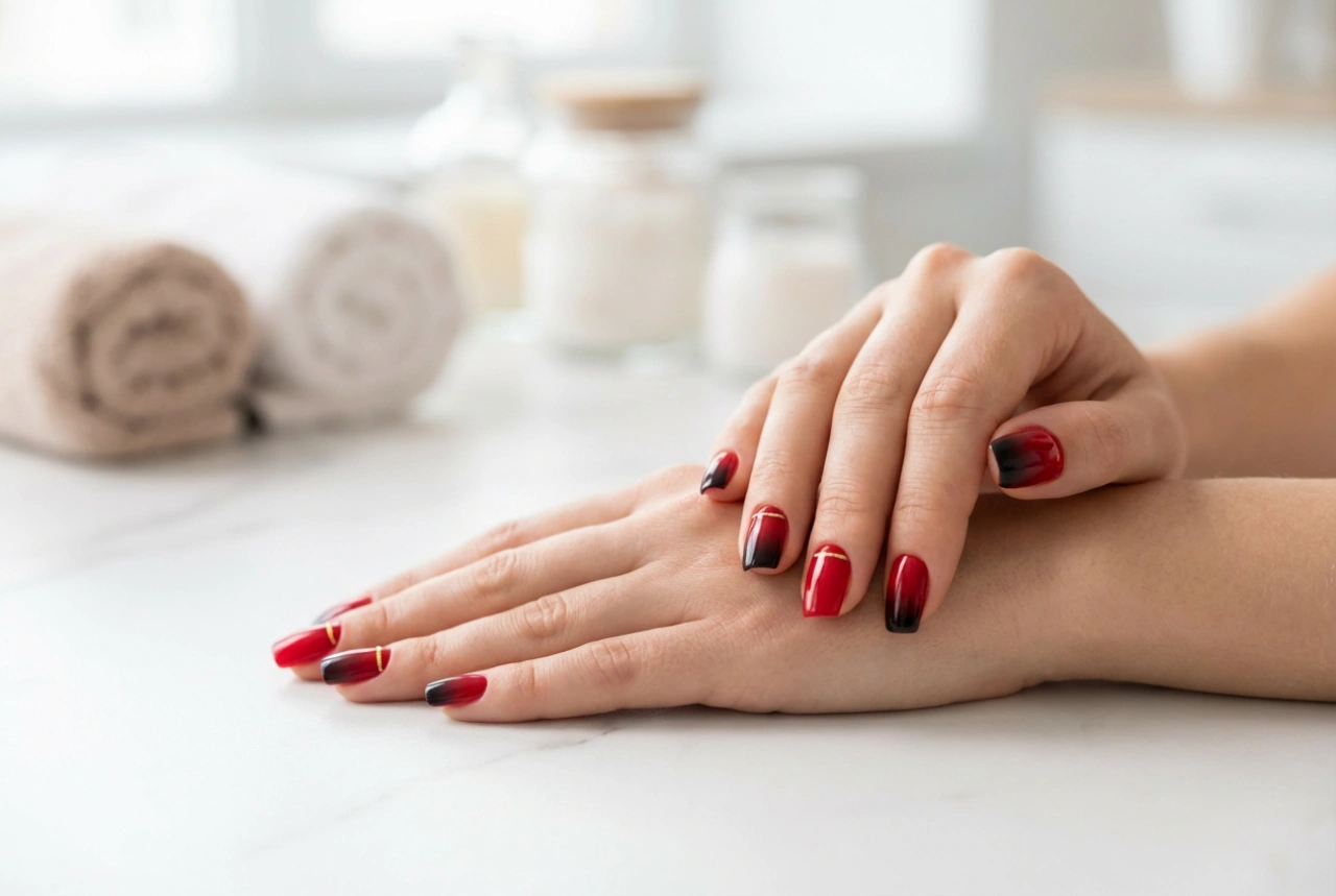Unghie rosso e nero: abbinamento di colori, ombre e decorazioni