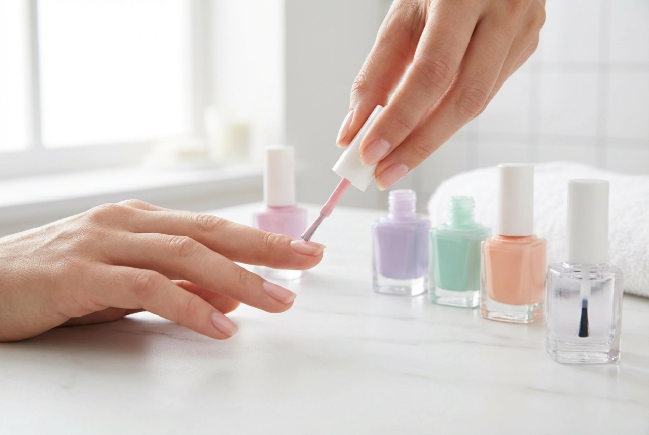 Manicure pastello passo dopo passo: scelta delle tonalità, stesura senza striature e top coat